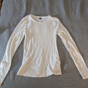 Old Navy White Long Sleeve Tee